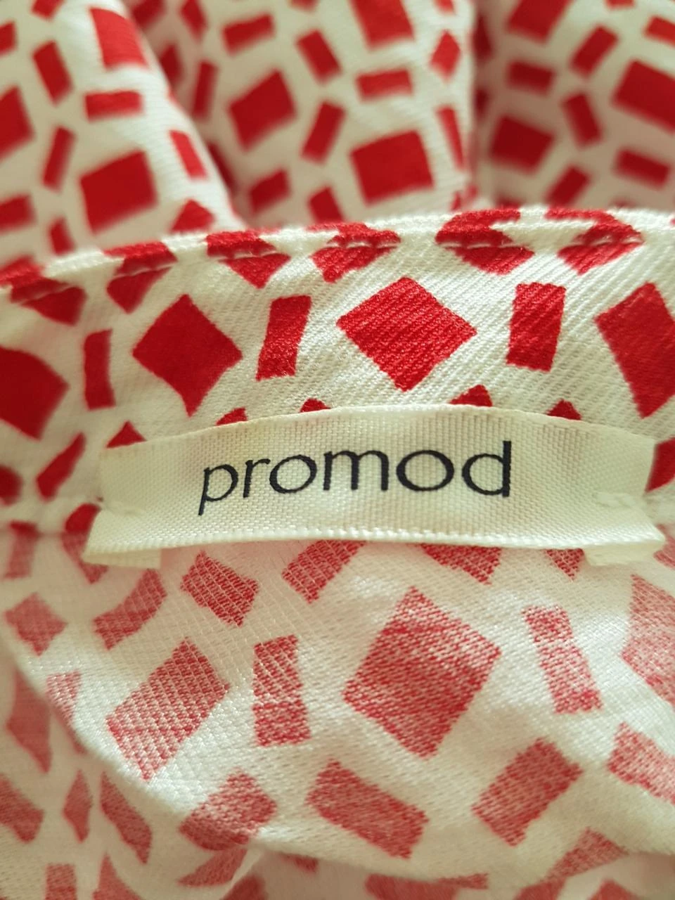 🌸Promod vloeiende geometrische rood en gebroken wit blouse – maat 42🌸 – photo 4